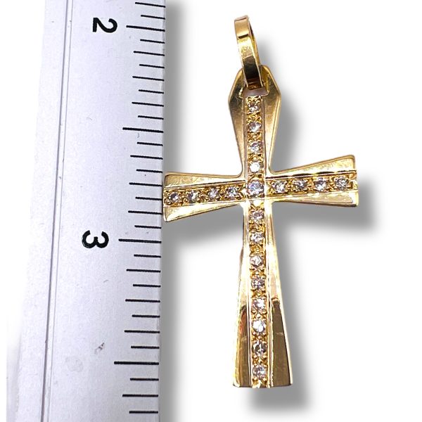 Diamond Cross Pendant | 18k Solid Yellow Gold - Image 8