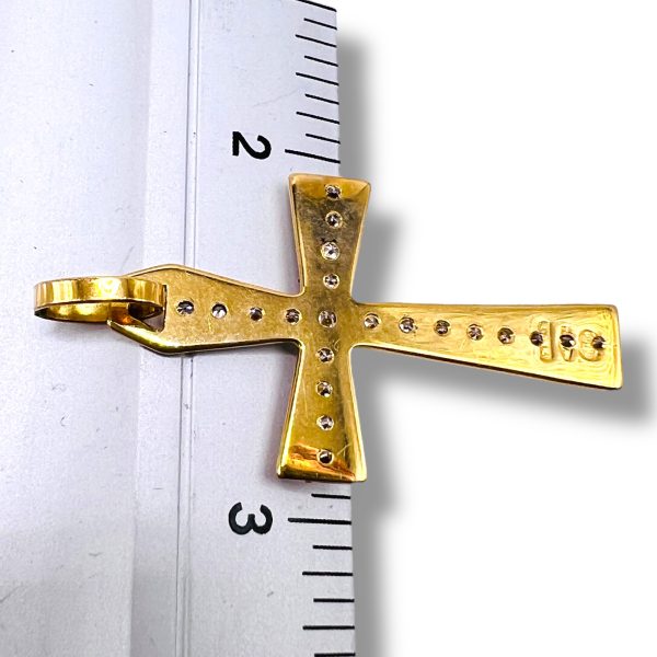 Diamond Cross Pendant | 18k Solid Yellow Gold - Image 7