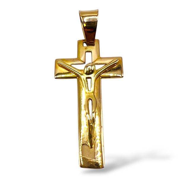 Jesus Crucifix Cross Pendant | 18k Real Solid Yellow Gold