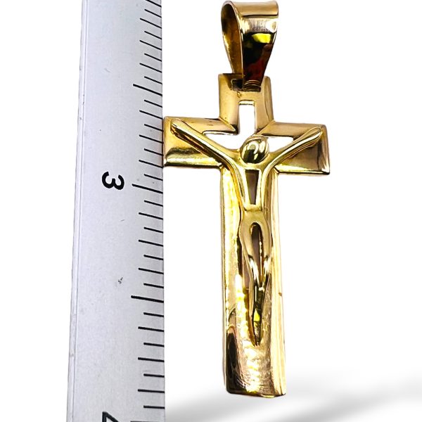 Jesus Crucifix Cross Pendant | 18k Real Solid Yellow Gold - Image 3