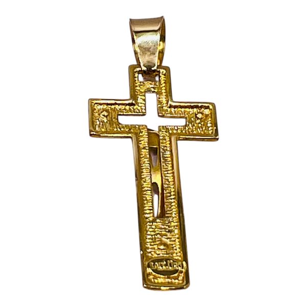 Jesus Crucifix Cross Pendant | 18k Real Solid Yellow Gold - Image 2