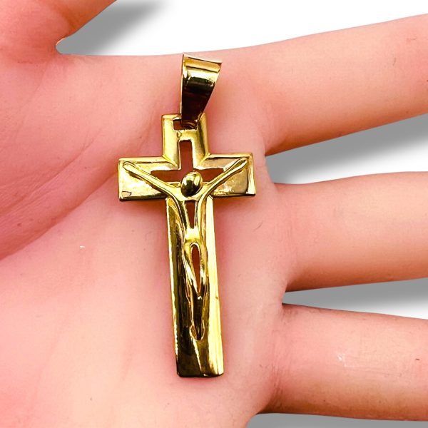 Jesus Crucifix Cross Pendant | 18k Real Solid Yellow Gold - Image 6