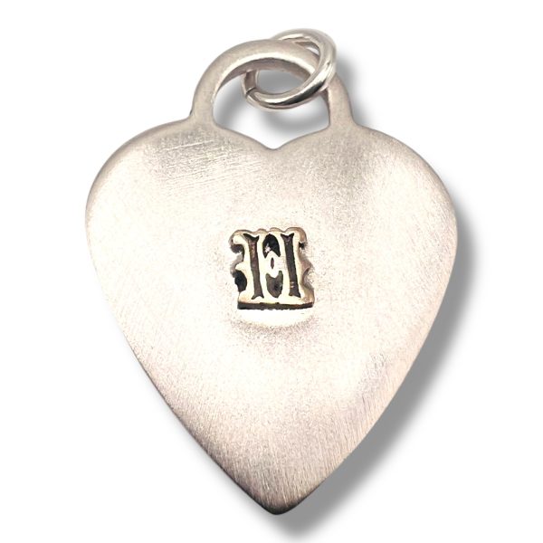 Heart Shape Dog Tag ID Pendant Initial 'H' 10k Gold Letter