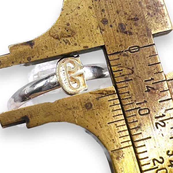 Alphabet Rings Initial "G" 10k Gold Lettering | 925 Silver - Image 12