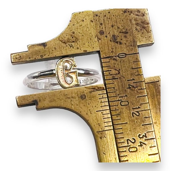 Alphabet Rings Initial "G" 10k Gold Lettering | 925 Silver - Image 8