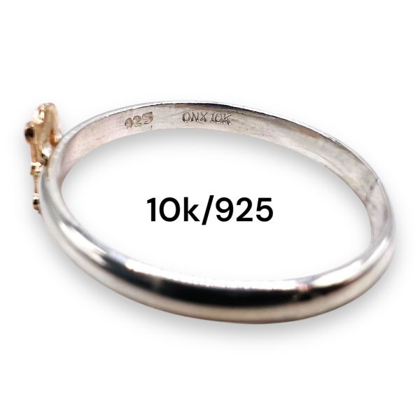 Initial Ring "D" 10k Gold Lettering, Size 13.5 | 925 Silver - Image 5