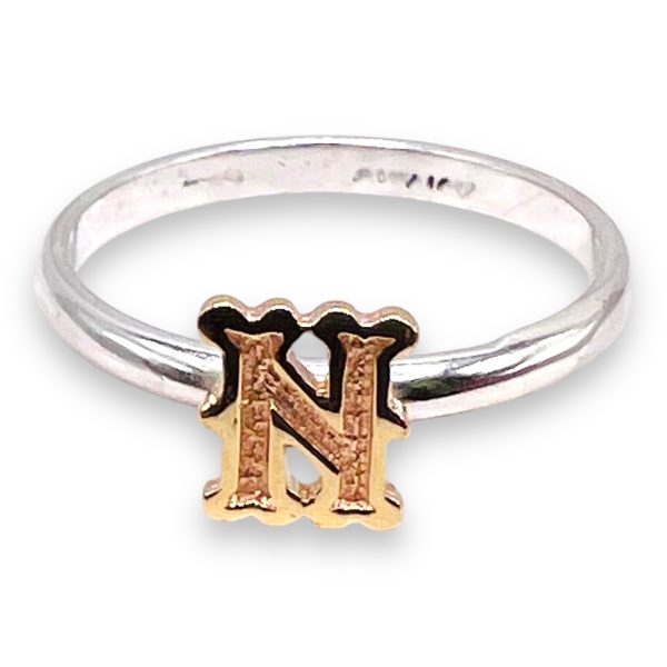 Ring With Initial "N" 10k Gold Letter | Sterling Silver - Image 7