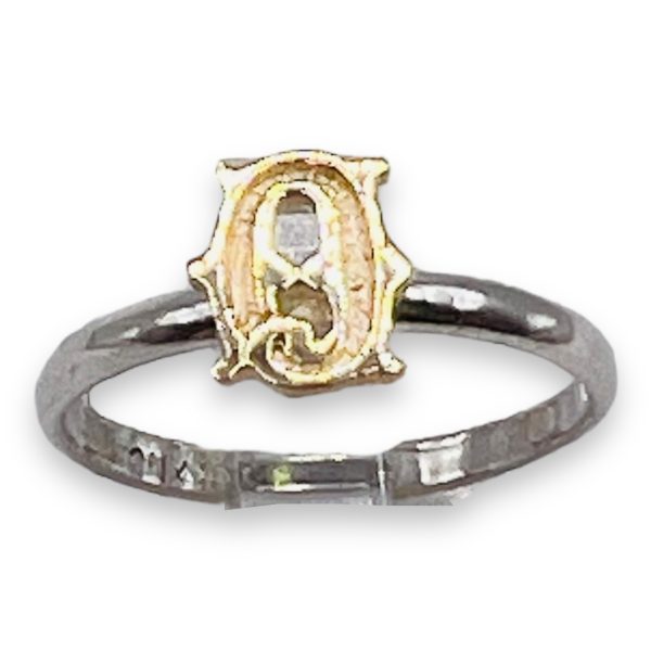 Initial Ring "O" 10k Gold Letter, Size 4 | 1.5mm Band - Image 3