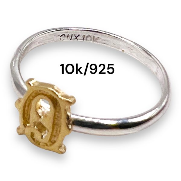 Initial Ring "O" 10k Gold Letter, Size 4 | 1.5mm Band - Image 5