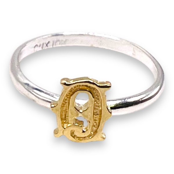 Initial Ring "O" 10k Gold Letter, Size 4 | 1.5mm Band - Image 6