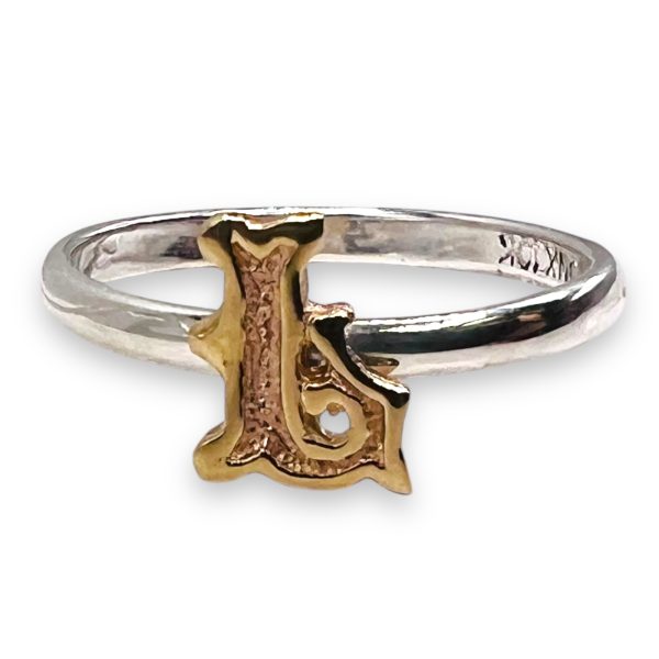 Rings With Letter "L" 10k Gold Initials, Size 4 | 925 Silver - Image 6