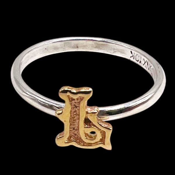 Rings With Letter "L" 10k Gold Initials, Size 4 | 925 Silver - Image 11