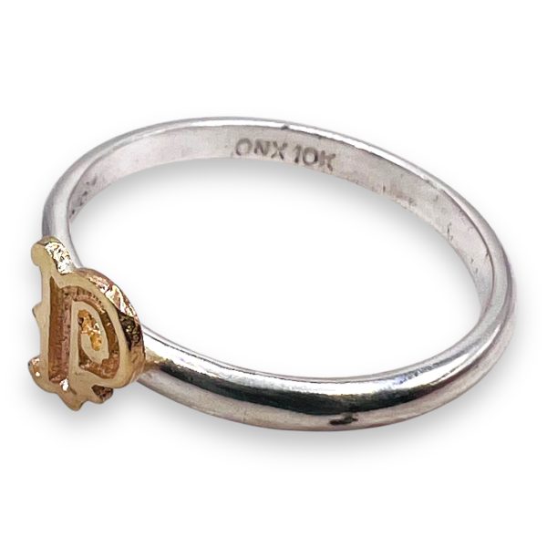 Ring With Letter "P" 10k Gold Initial, Size 6.25 | Silver - Image 5