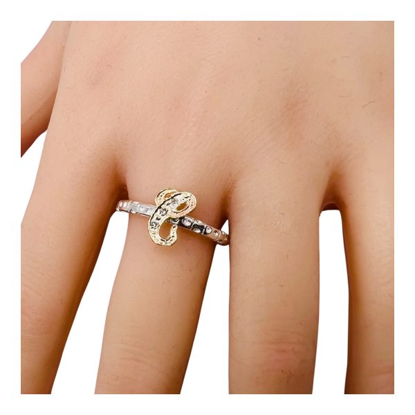 Initial Ring "C" Gold & Diamond Letter, Size 8.75 | Silver - Image 9