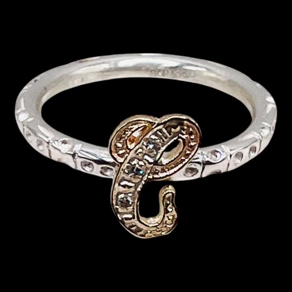 Initial Ring "C" Gold & Diamond Letter, Size 8.75 | Silver - Image 13