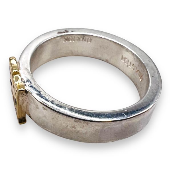 Initial Ring "H" 10k Gold Diamond Letter, Size 5.75 | Silver - Image 11