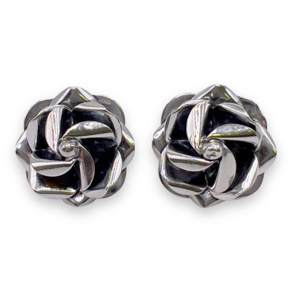 Rose Flower Sterling Silver Post/Stud Earrings