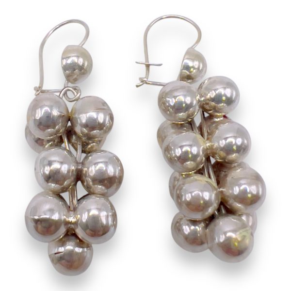 925 Sterling Silver Ball Cluster Dangle Earrings