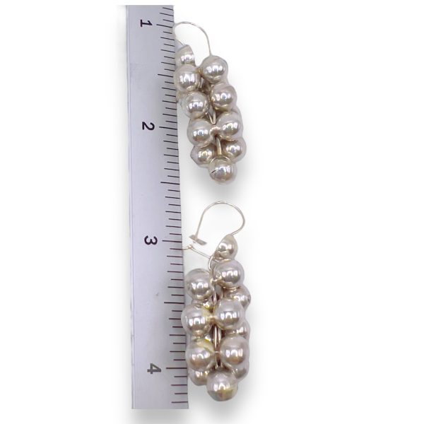 925 Sterling Silver Ball Cluster Dangle Earrings - Image 7