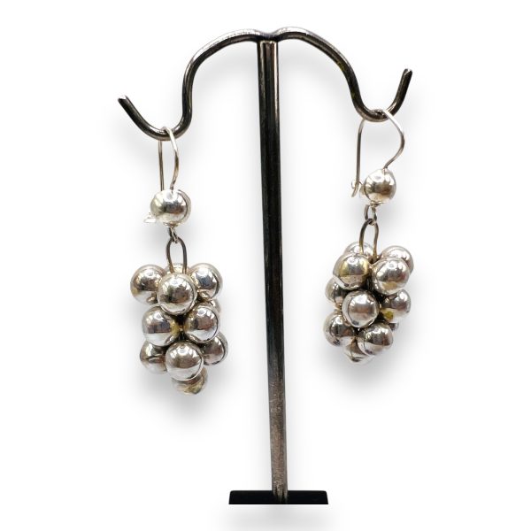 925 Sterling Silver Ball Cluster Dangle Earrings - Image 3