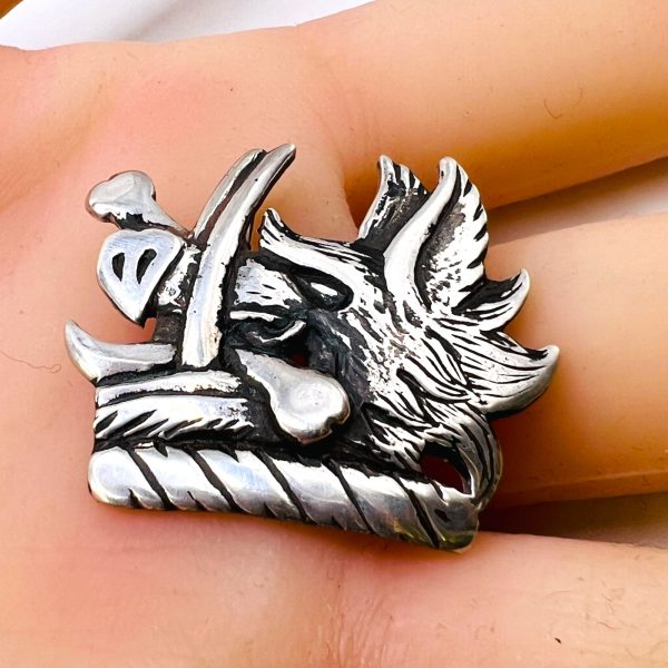 Sterling Silver Mythical Fantasy Winged Animal Pendant - Image 2