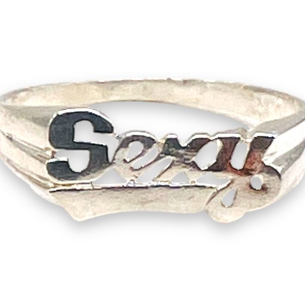 Nameplate Word 'Sexy' Ring 925 Sterling Silver, sz 5.25 - Image 10