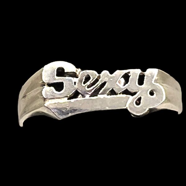 Nameplate Word 'Sexy' Ring 925 Sterling Silver, sz 5.25 - Image 2