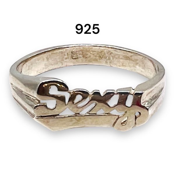 Nameplate Word 'SEXY' Ring 925 Sterling Silver, sz 6 - Image 2