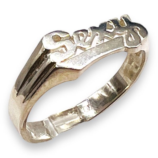 Nameplate Word 'SEXY' Ring 925 Sterling Silver, sz 6 - Image 8