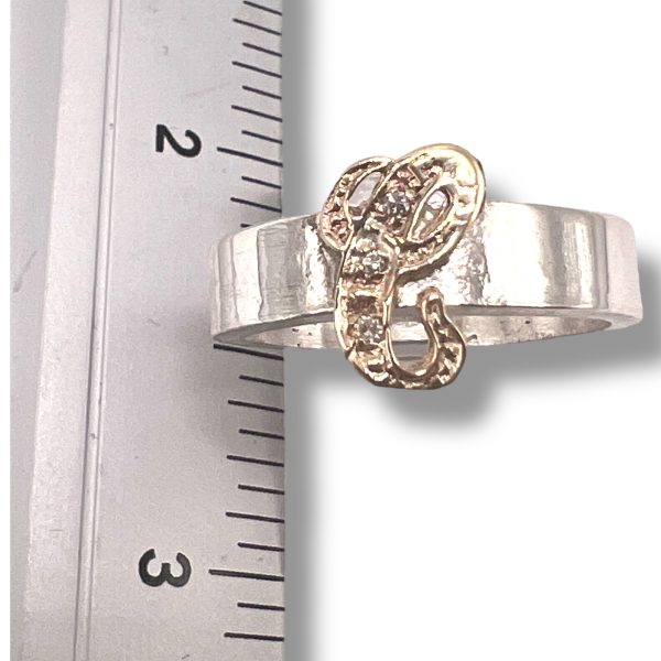 Ring with Initial “C” 10k Gold Diamond Letter, sz 7.25 - Image 9