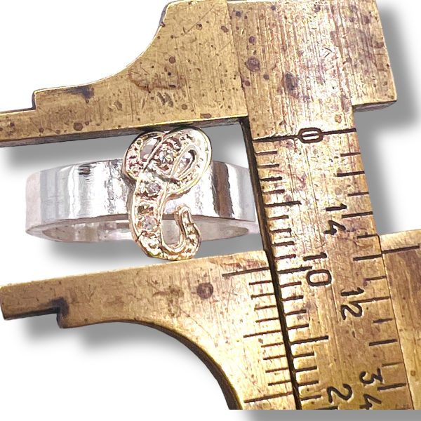 Ring with Initial “C” 10k Gold Diamond Letter, sz 7.25 - Image 5