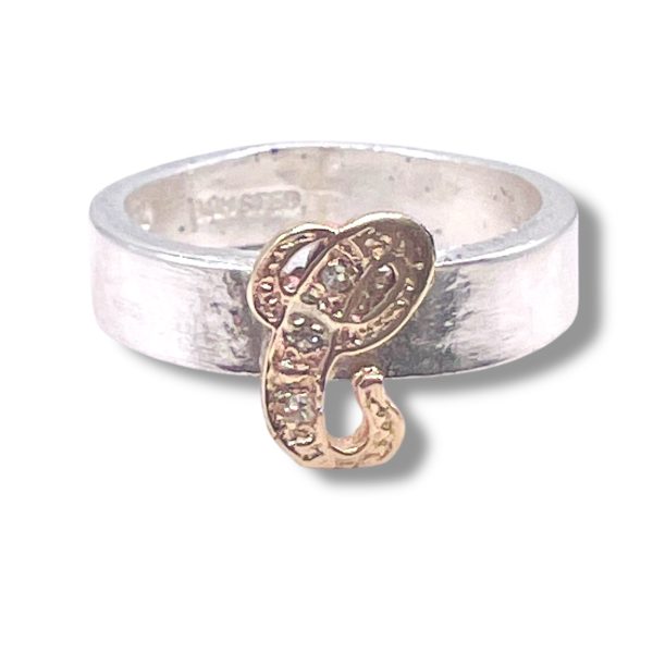 Ring with Initial “C” 10k Gold Diamond Letter, sz 7.25 - Image 12