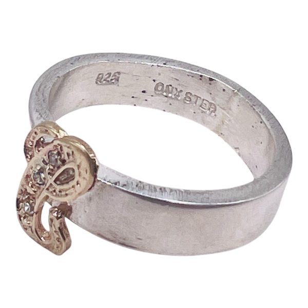 Ring with Initial “C” 10k Gold Diamond Letter, sz 7.25 - Image 2