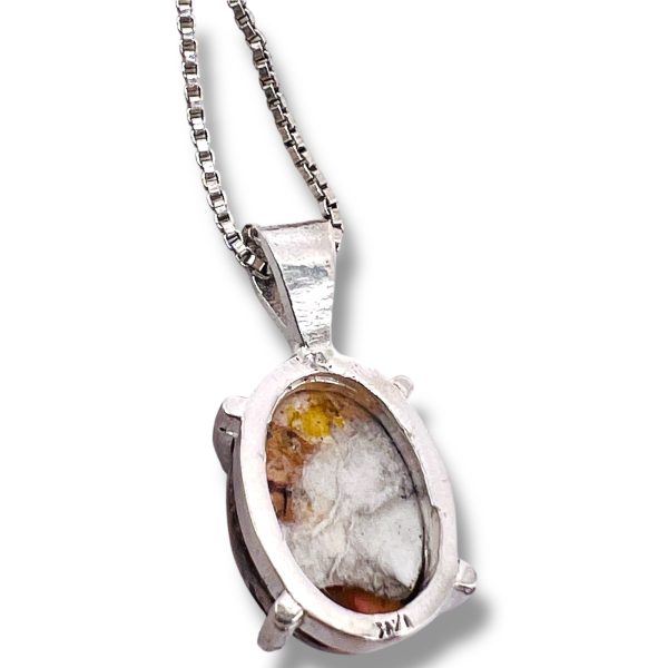 Genuine Mexican Orange Red Opal Pendant Necklace - Image 8